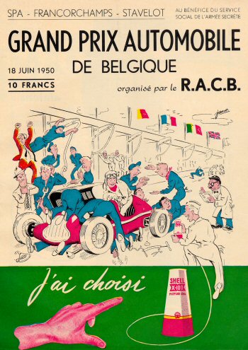 Póster Gran Premio de Bélgica de 1950