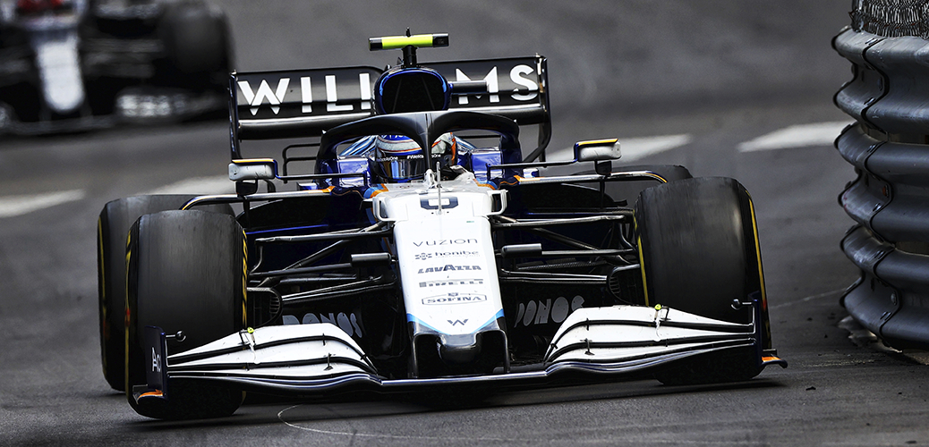 Williams-Mercedes FW43B, Latifi en el GP de Mónaco. Foto: Williams Racing