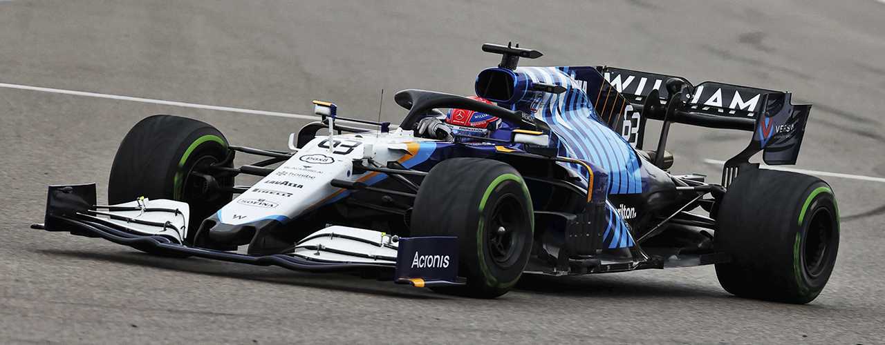 Williams-Mercedes FW43B, Russell en el GP de Rusia. Foto: Williams Racing