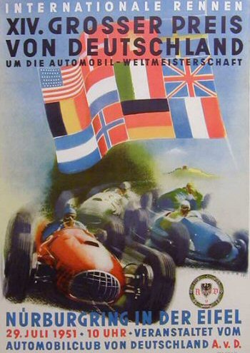 Póster Gran Premio de Alemania de 1951
