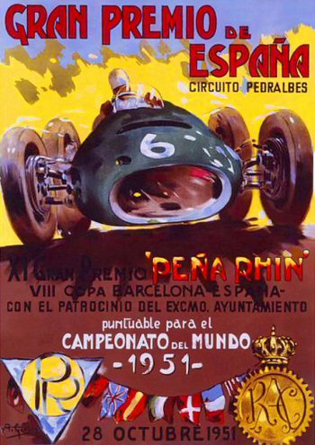 Póster Gran Premio de España de 1951